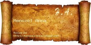 Henczel Anna névjegykártya